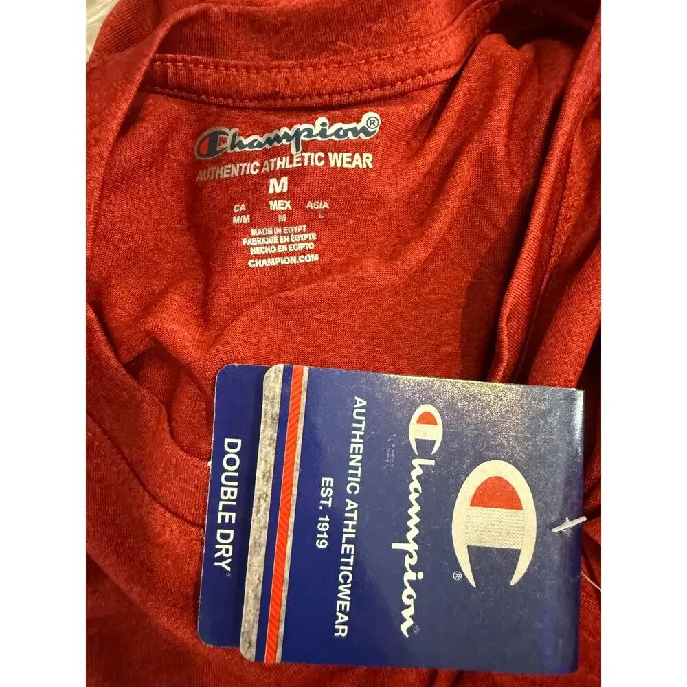 Champion Performance Double Dry Core Short Sleeve T Shirt Red M - Picture 3 of 5